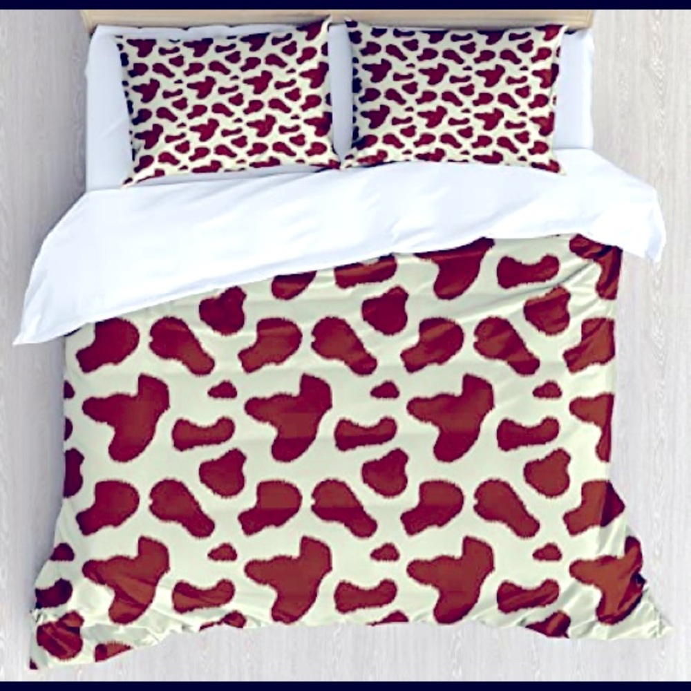 Unique cow print duvet cover/sheet set